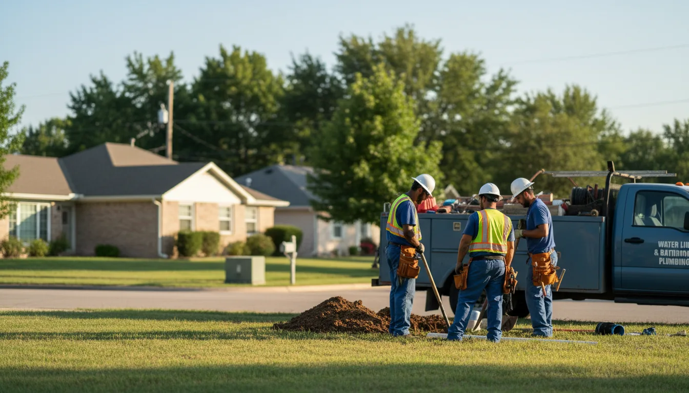 Residential water line and bathroom plumbing service in Brilliant, OH